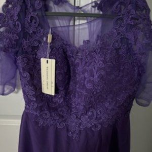 Beautiful Mother of Bride Wedding Dress (purple)